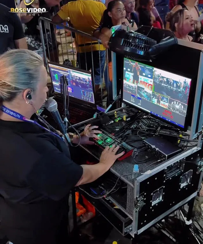 Operação audiovisual em evento